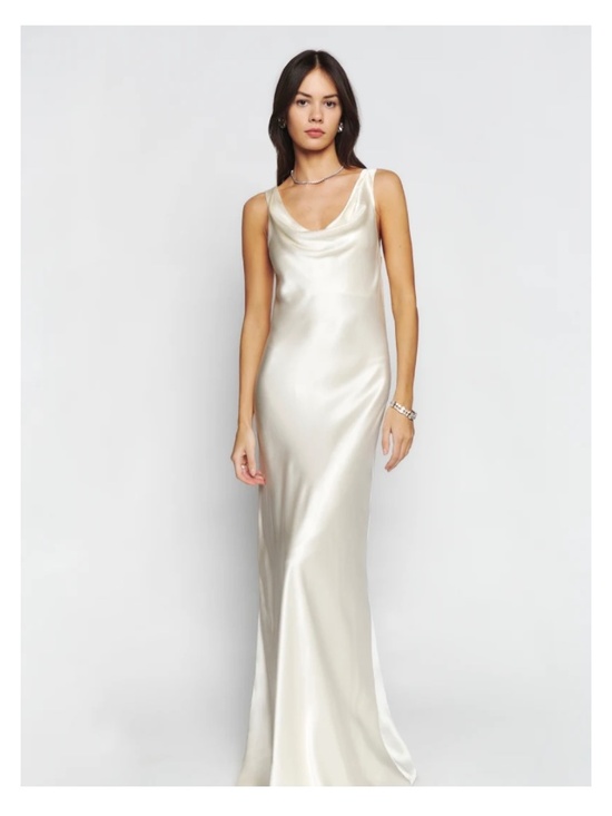 Reformation Dresses & Skirts - Reformation Satin Cowl-Neck Slip Gown in Ivory